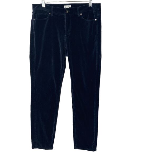 J Jill Pants Womens 10 Navy Blue Velor - Picture 8 of 8
